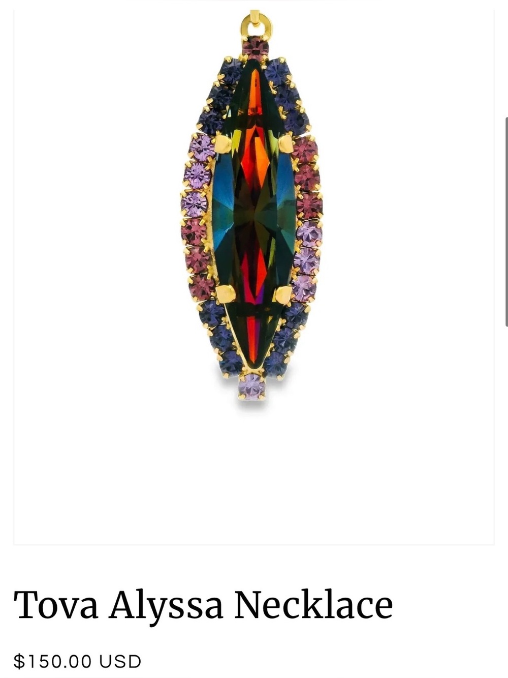 Alyssa Dark Indigo Crystal Pendant Necklace